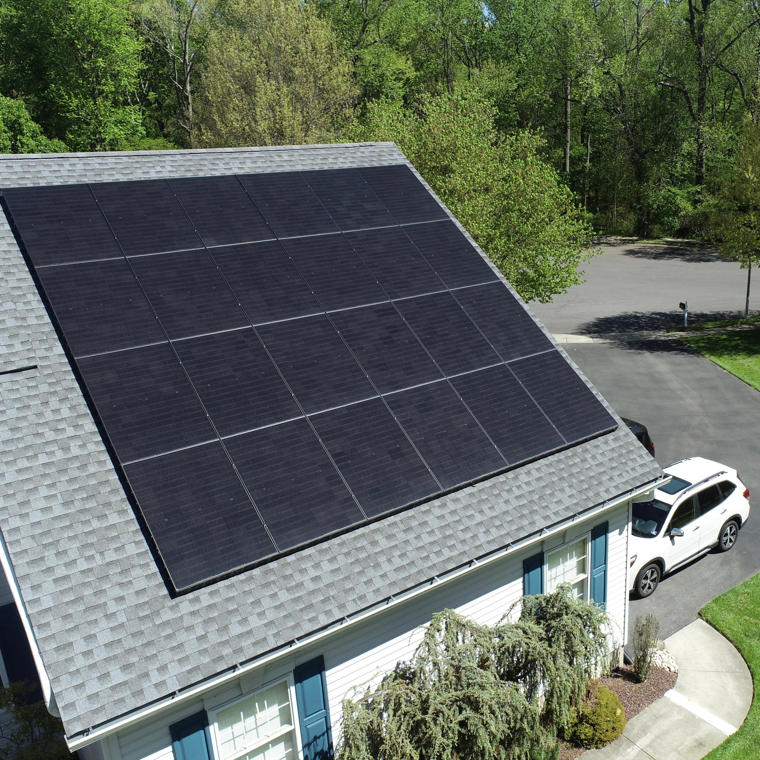 solar panel array on home in nj