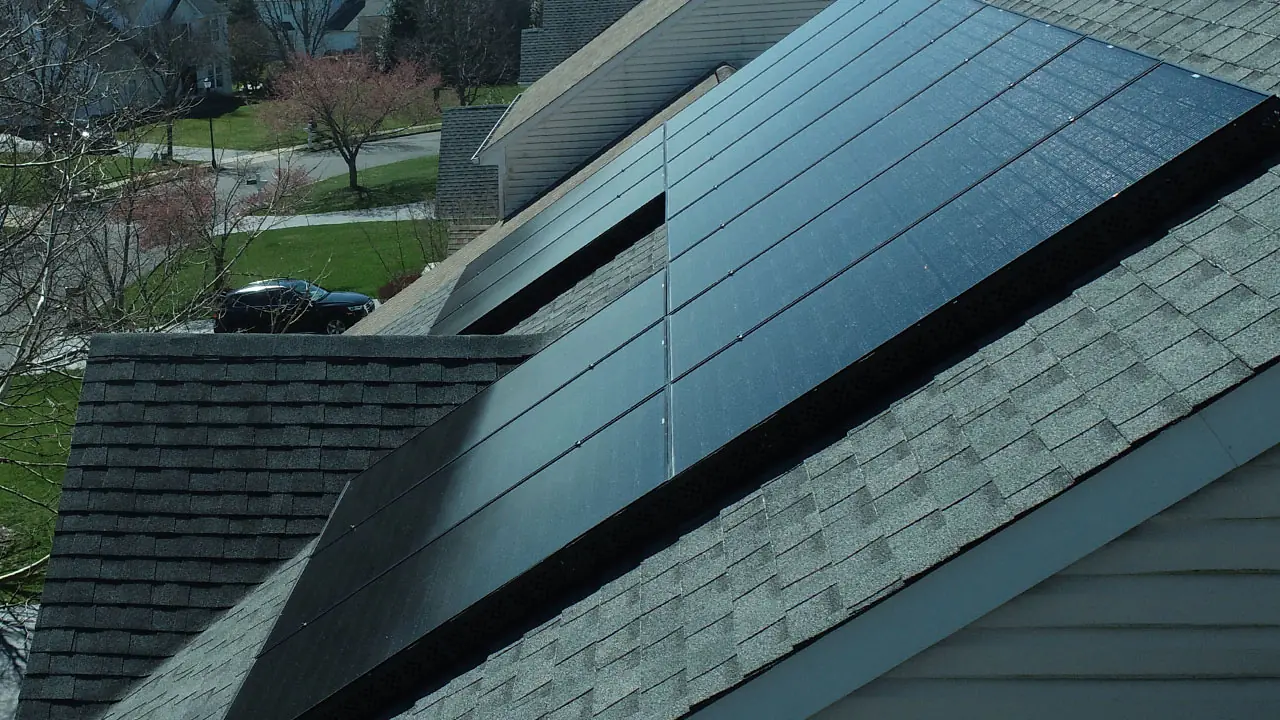 Solar panels generate electricity from the sun